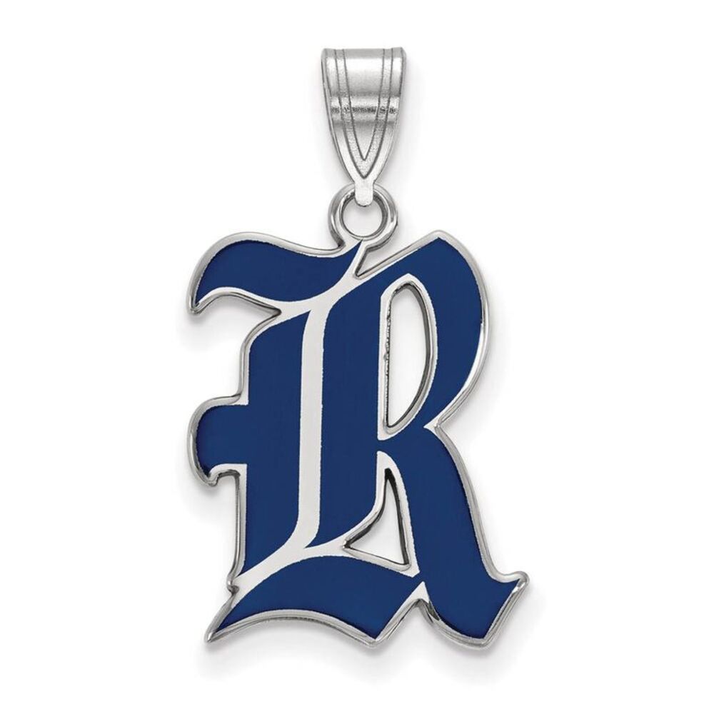 Sterling Silver Rice U. Large Enamel Pendant